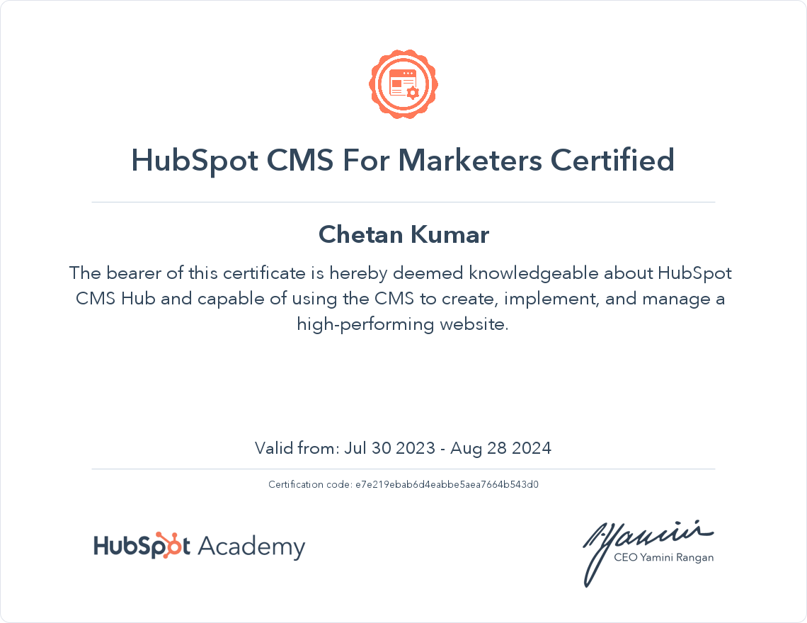 HubSpot CMS for marketer