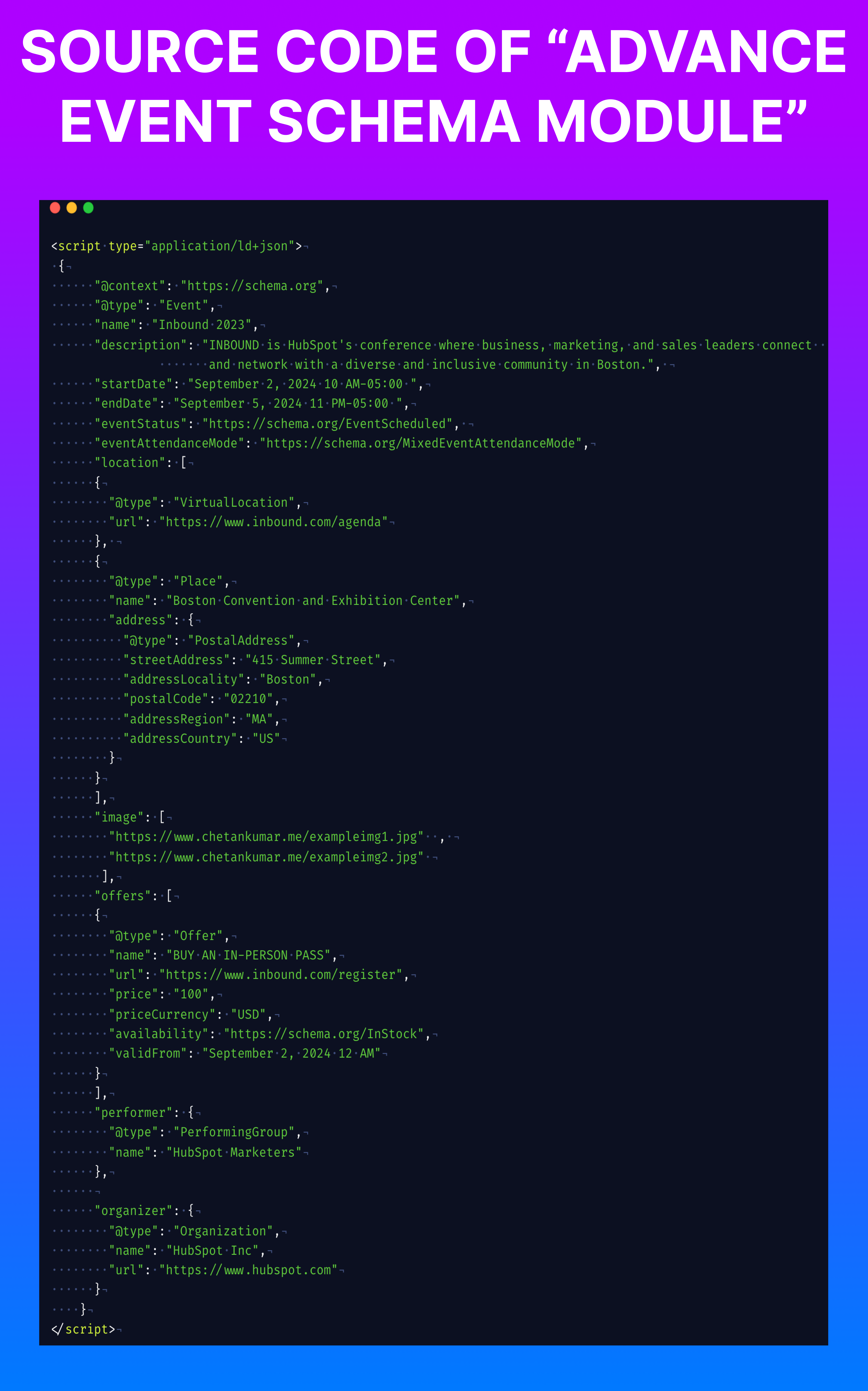 Source Code of the Advance Event Schema Module Markup